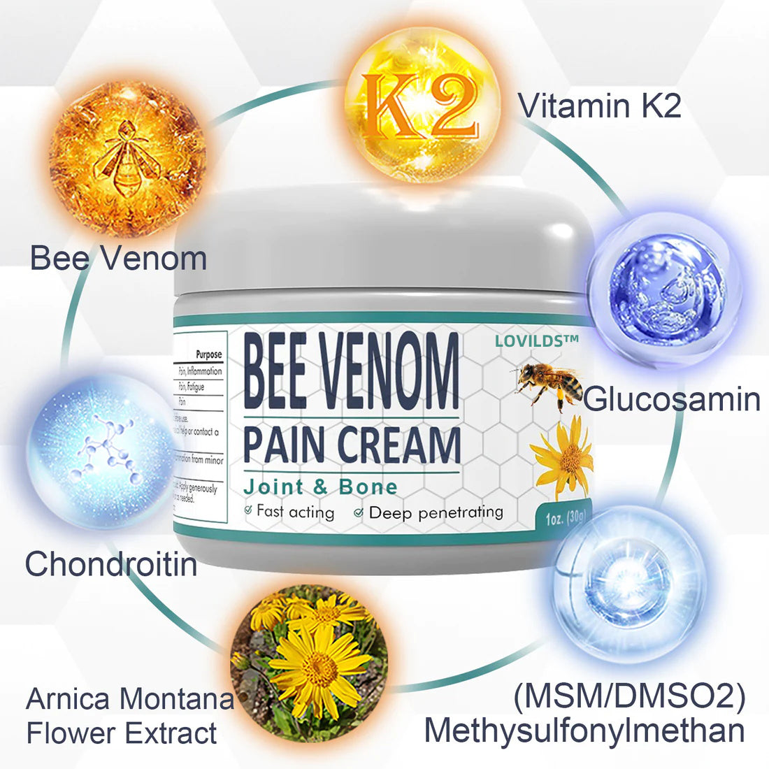 ✨ LOVILDS™ Bee Venom Pain and Bone Healing Cream (Limited time discount Last 30 minutes)